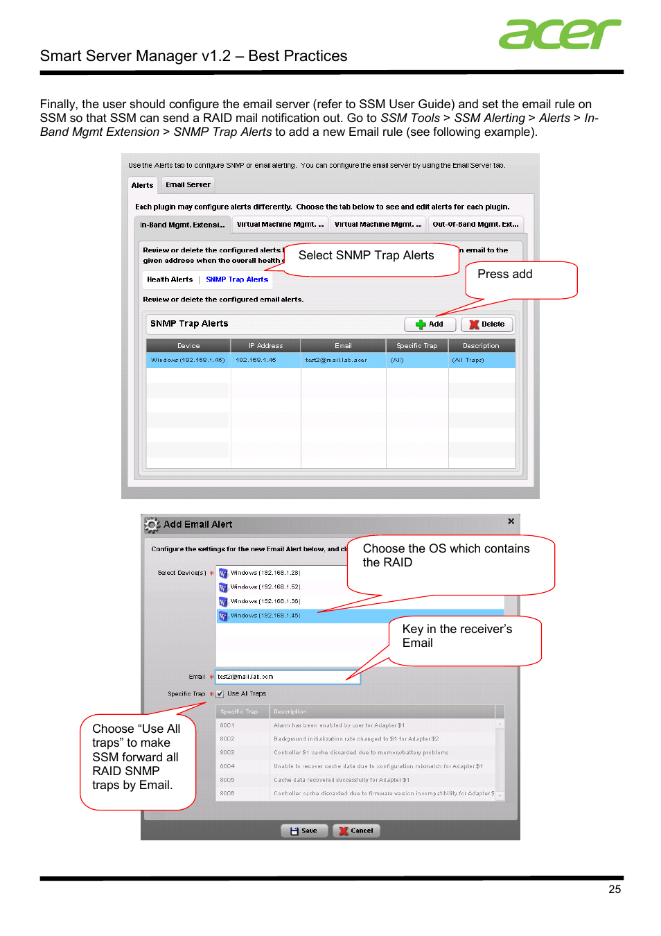 Smart server manager v1.2 – best practices | Acer Veriton P530 F2 User Manual | Page 25 / 37