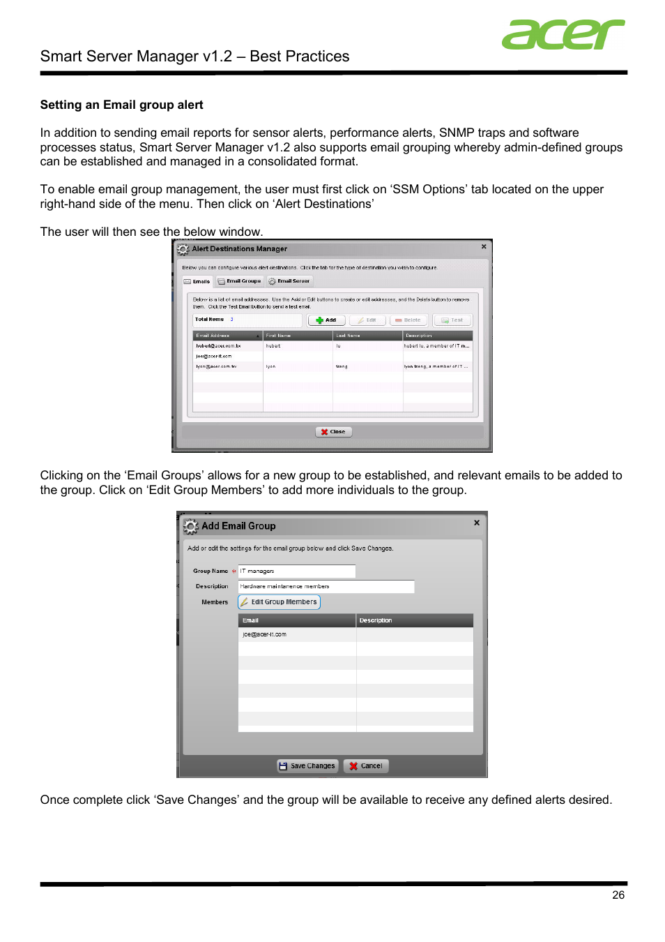 Smart server manager v1.2 – best practices | Acer Veriton P530 F2 User Manual | Page 26 / 37