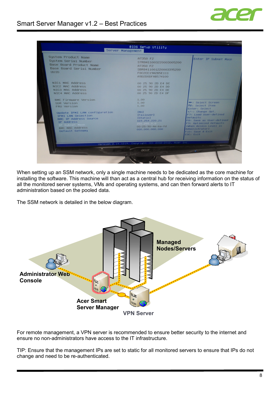 Smart server manager v1.2 – best practices | Acer Veriton P530 F2 User Manual | Page 8 / 37
