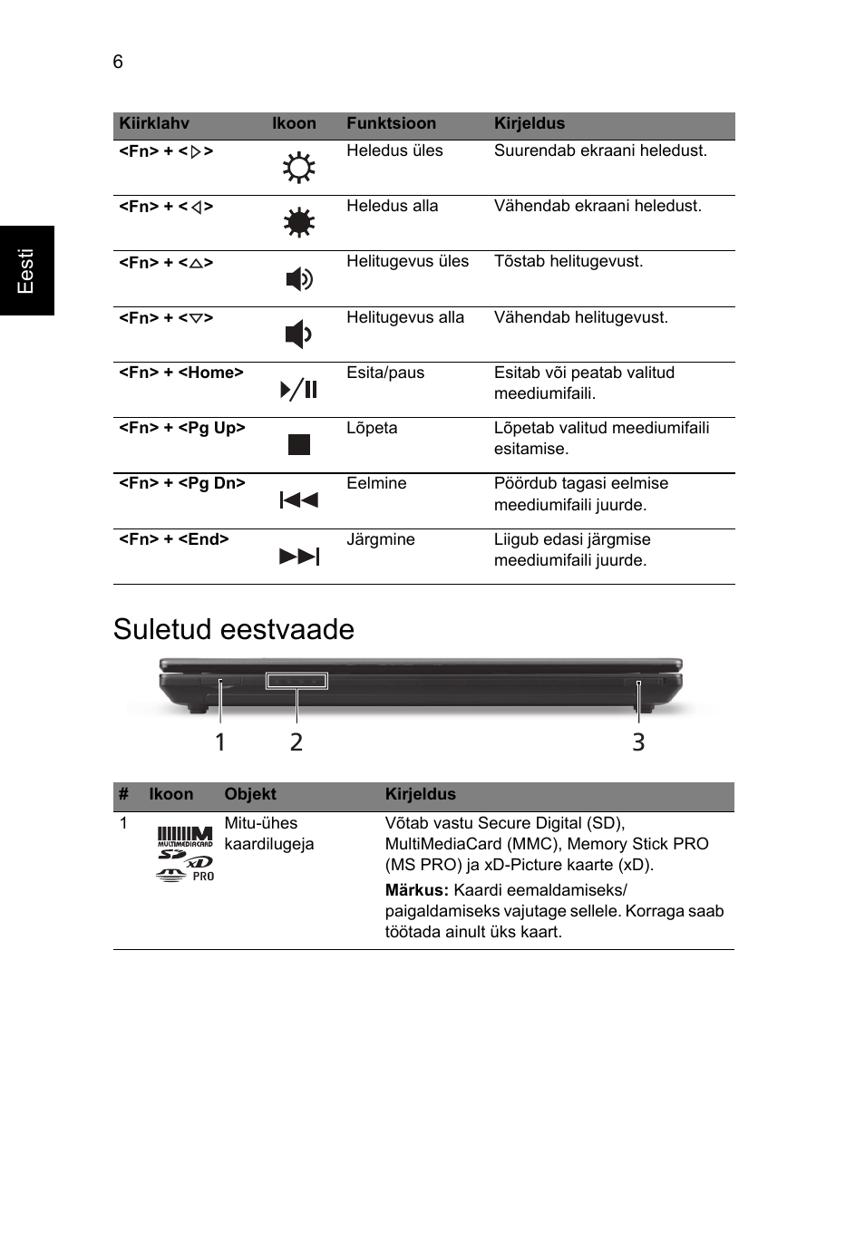 Suletud eestvaade | Acer TravelMate 4750ZG User Manual | Page 212 / 315