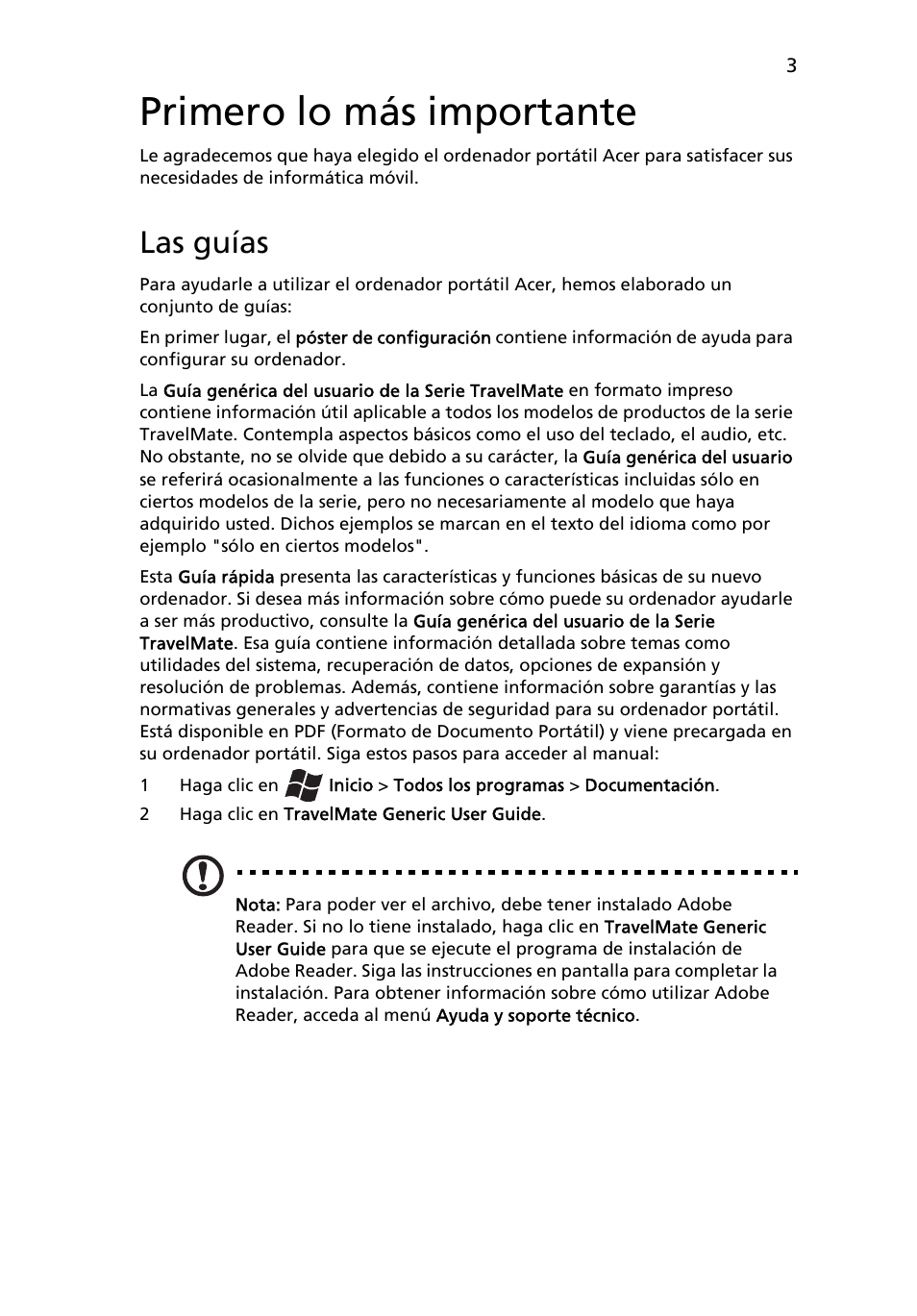 Primero lo más importante, Las guías | Acer TravelMate 4750ZG User Manual | Page 45 / 315