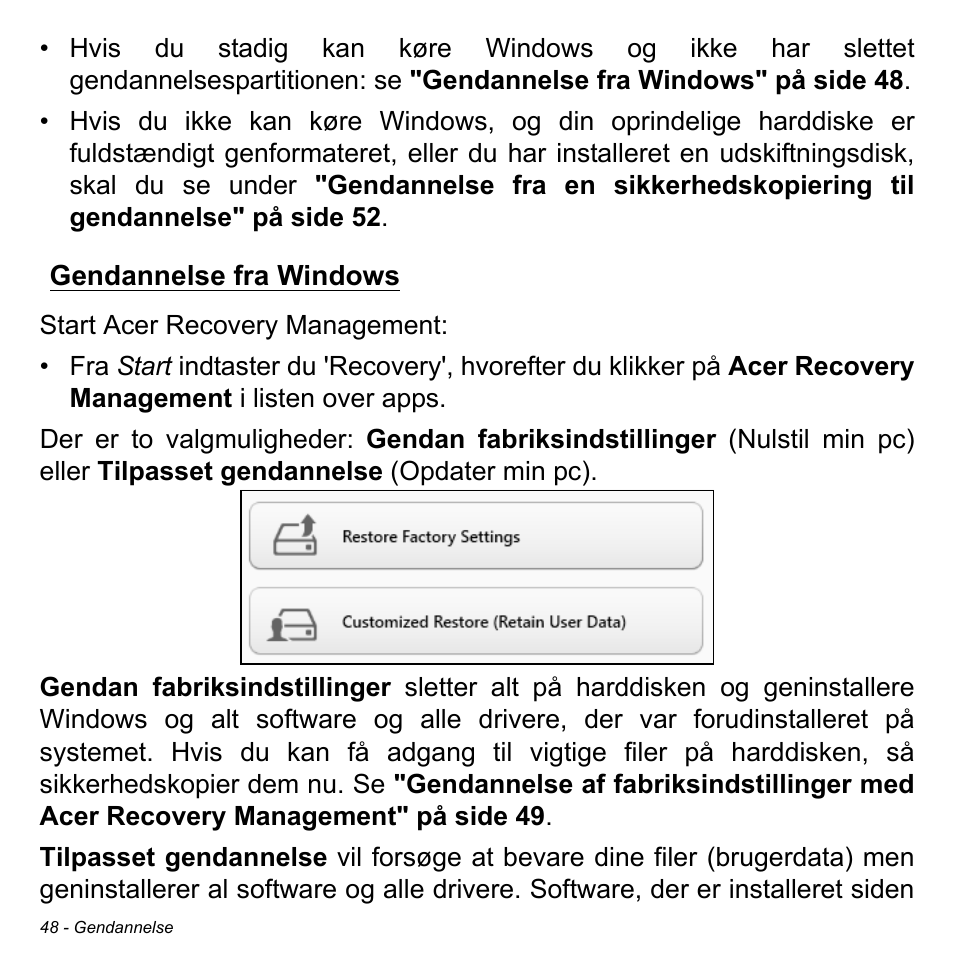 Gendannelse fra windows | Acer Aspire S3-391 User Manual | Page 1018 / 3554