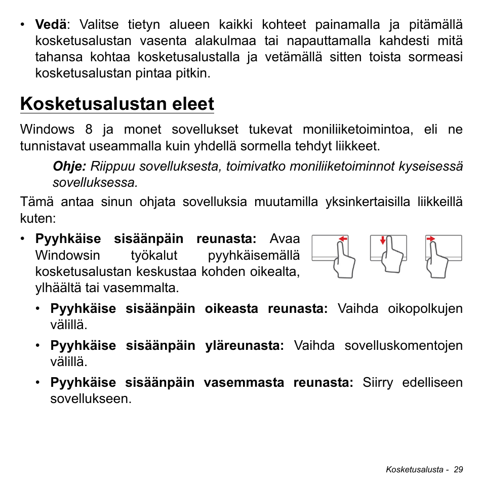 Kosketusalustan eleet | Acer Aspire S3-391 User Manual | Page 1226 / 3554