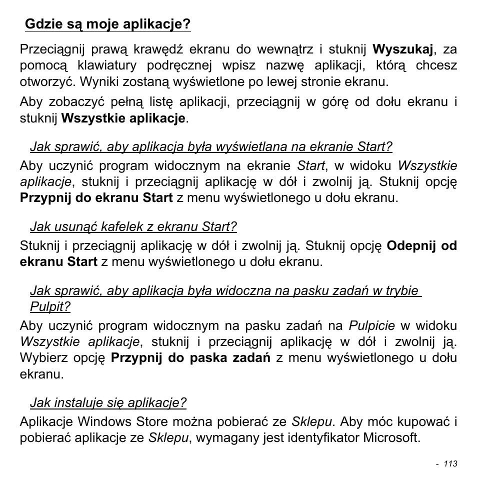 Gdzie są moje aplikacje | Acer Aspire S3-391 User Manual | Page 1557 / 3554