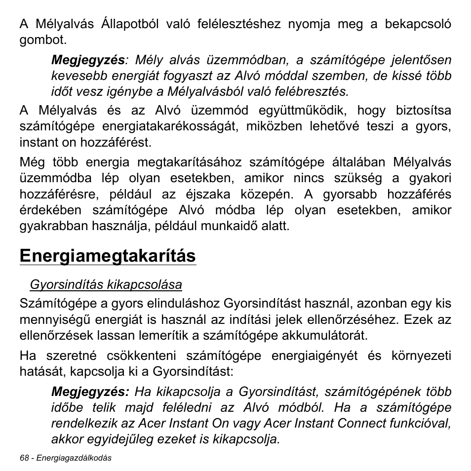 Energiamegtakarítás | Acer Aspire S3-391 User Manual | Page 1639 / 3554