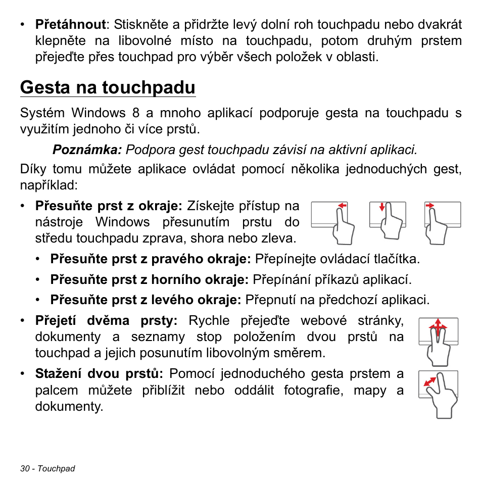 Gesta na touchpadu | Acer Aspire S3-391 User Manual | Page 1725 / 3554