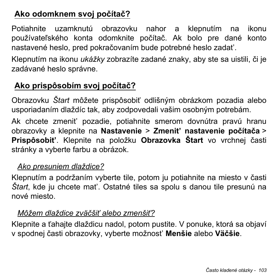 Ako odomknem svoj počítač, Ako prispôsobím svoj počítač | Acer Aspire S3-391 User Manual | Page 1914 / 3554