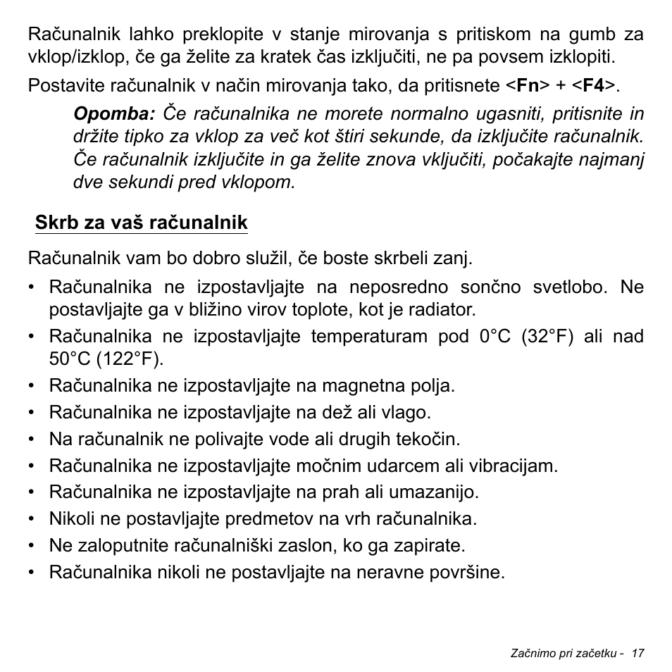 Skrb za vaš računalnik | Acer Aspire S3-391 User Manual | Page 1946 / 3554