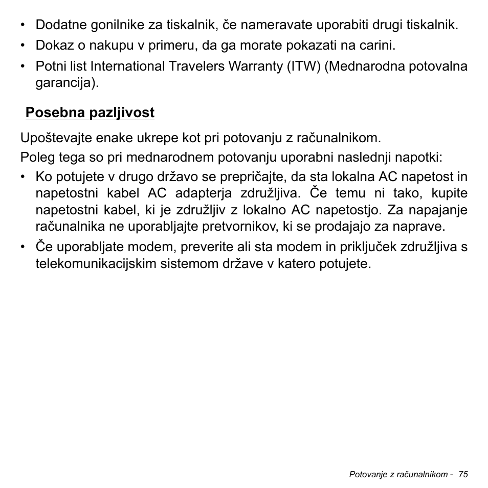 Posebna pazljivost | Acer Aspire S3-391 User Manual | Page 2004 / 3554