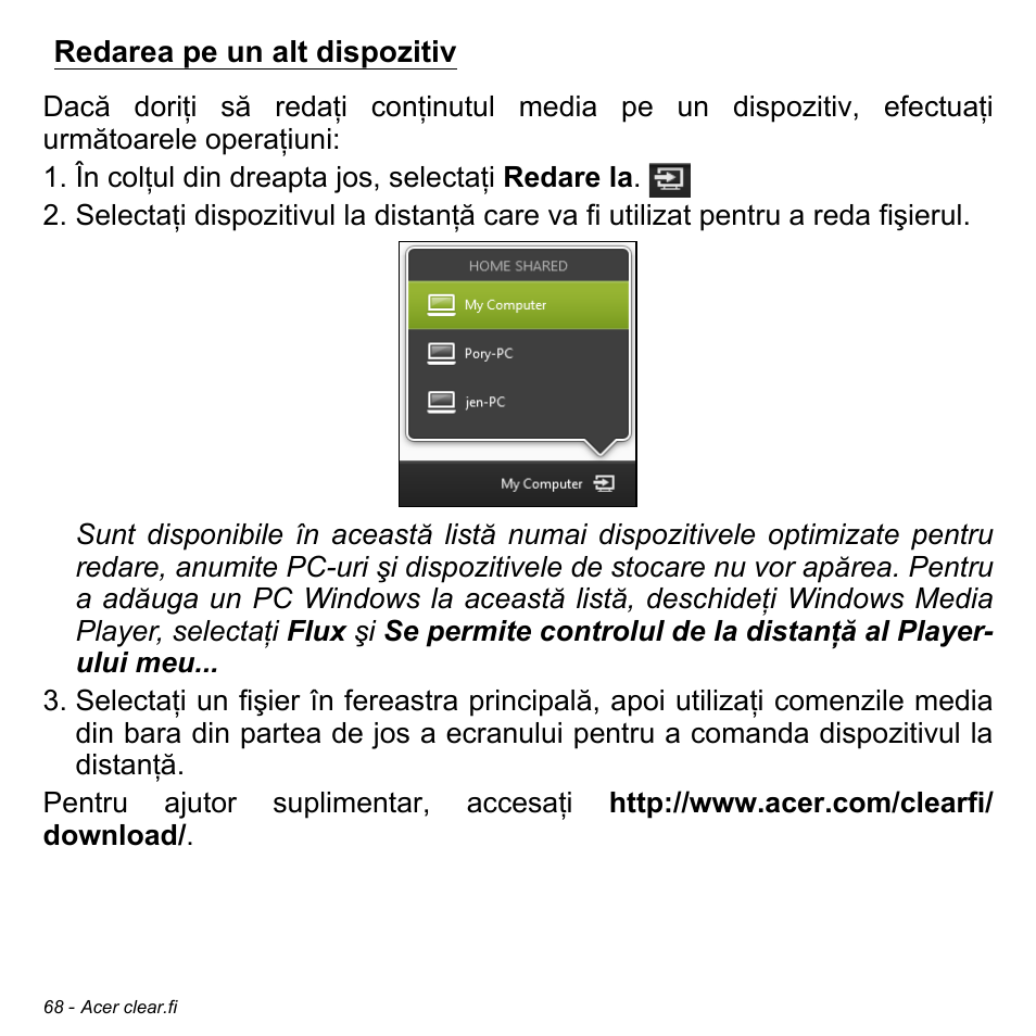 Redarea pe un alt dispozitiv | Acer Aspire S3-391 User Manual | Page 2229 / 3554