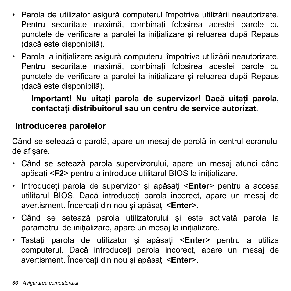 Introducerea parolelor | Acer Aspire S3-391 User Manual | Page 2247 / 3554