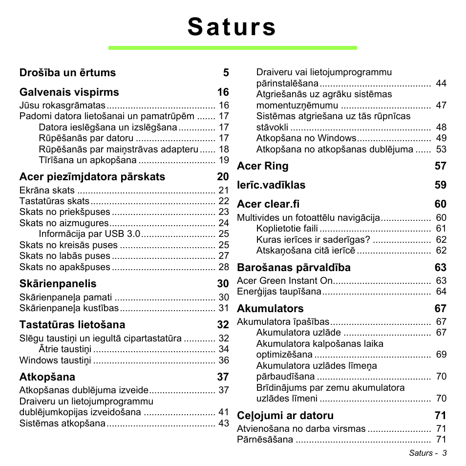 Saturs | Acer Aspire S3-391 User Manual | Page 2531 / 3554