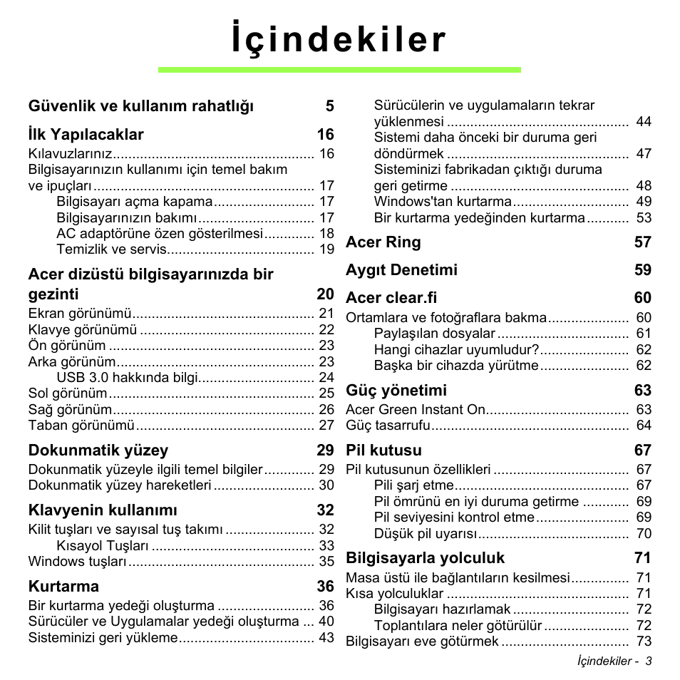 Içindekiler | Acer Aspire S3-391 User Manual | Page 2897 / 3554