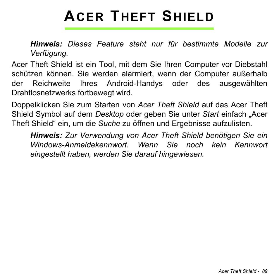 Acer theft shield, Heft, Hield | Acer Aspire S3-391 User Manual | Page 325 / 3554