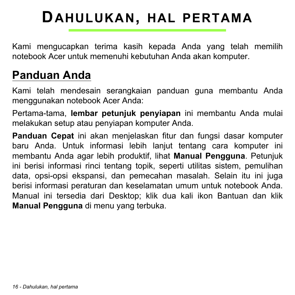 Dahulukan, hal pertama, Panduan anda | Acer Aspire S3-391 User Manual | Page 3335 / 3554
