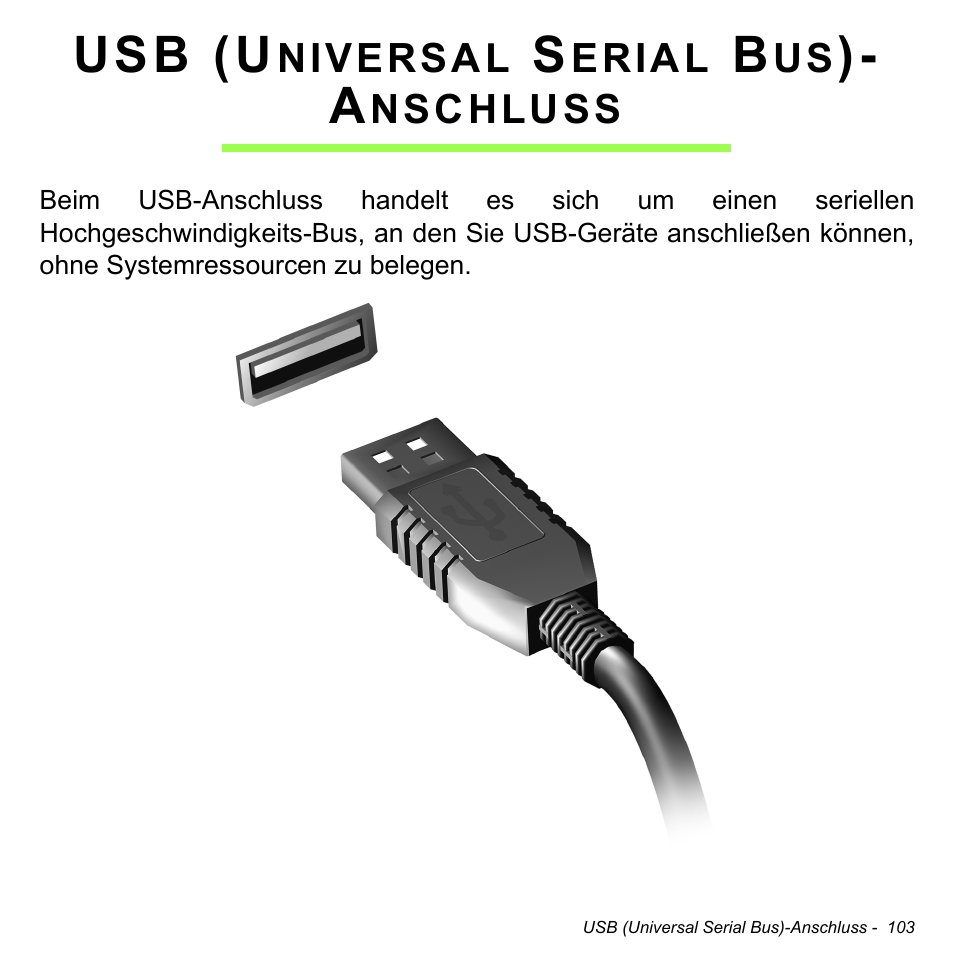 Usb (universal serial bus)- anschluss, Usb (universal serial bus), Anschluss | Usb (u | Acer Aspire S3-391 User Manual | Page 339 / 3554