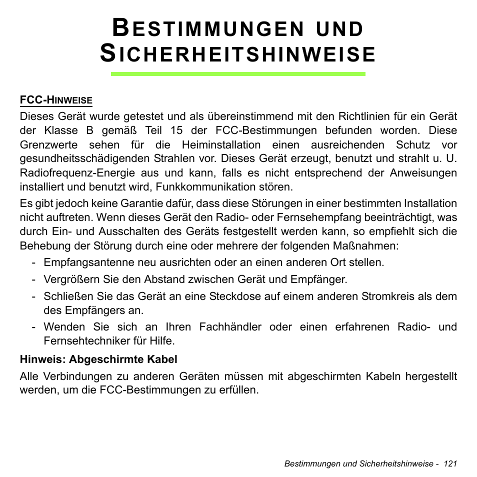 Bestimmungen und sicherheitshinweise, Estimmungen, Icherheitshinweise | Acer Aspire S3-391 User Manual | Page 357 / 3554