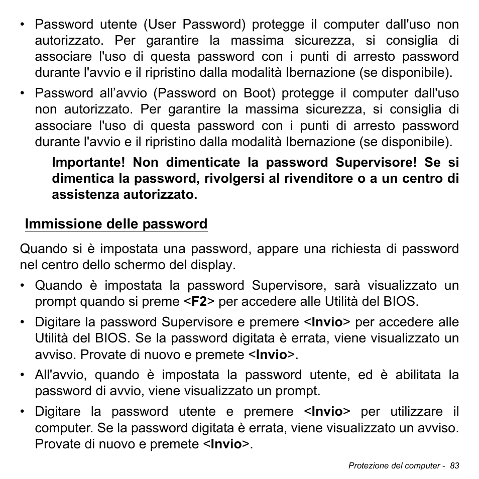 Immissione delle password | Acer Aspire S3-391 User Manual | Page 448 / 3554