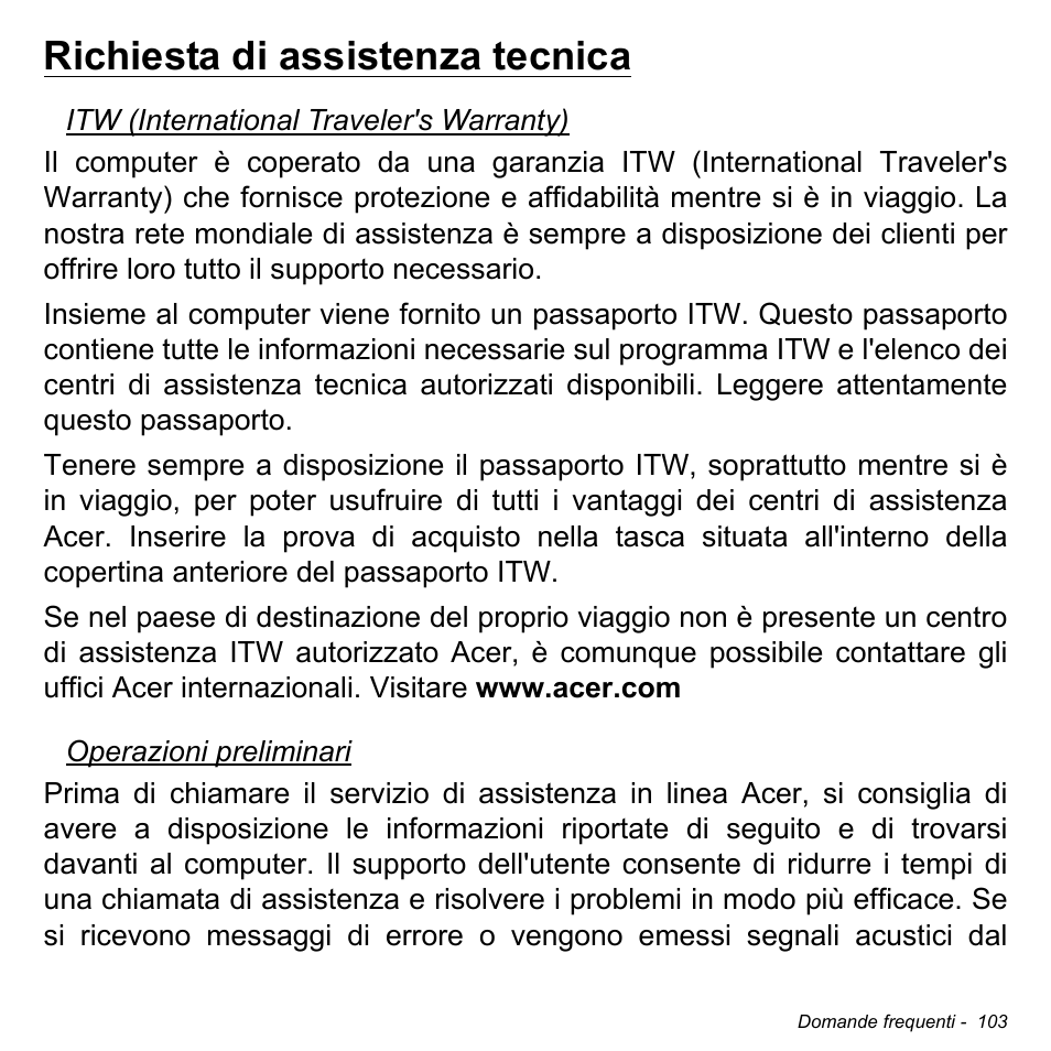 Richiesta di assistenza tecnica | Acer Aspire S3-391 User Manual | Page 468 / 3554