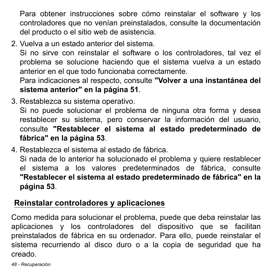 Reinstalar controladores y aplicaciones | Acer Aspire S3-391 User Manual | Page 535 / 3554