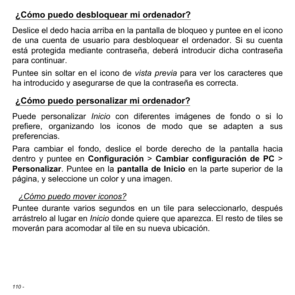 Cómo puedo desbloquear mi ordenador, Cómo puedo personalizar mi ordenador | Acer Aspire S3-391 User Manual | Page 597 / 3554