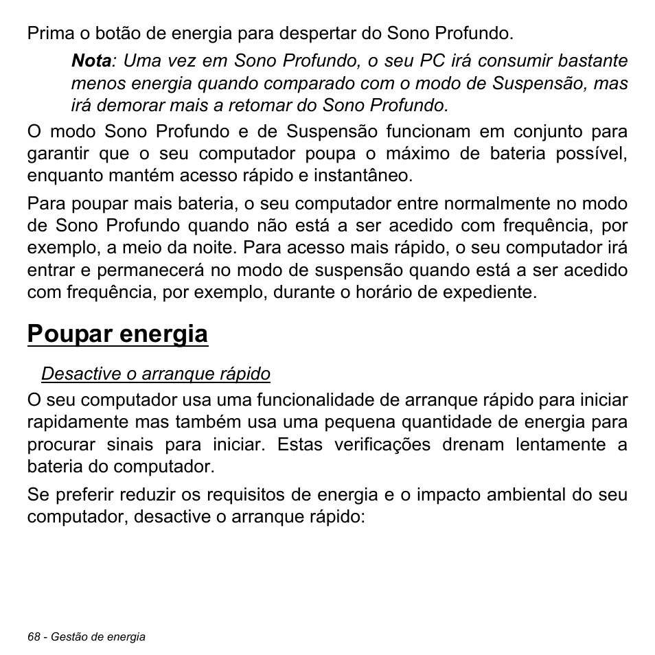 Poupar energia | Acer Aspire S3-391 User Manual | Page 681 / 3554