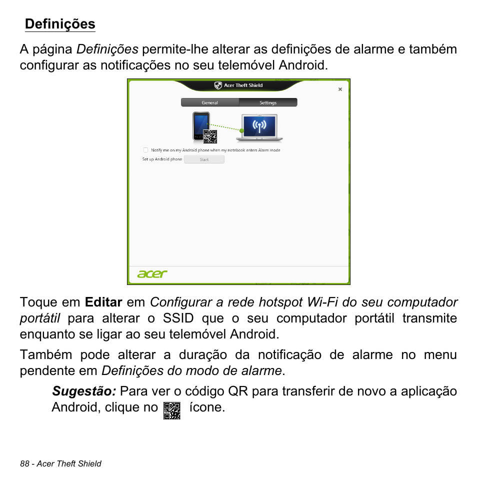 Definições | Acer Aspire S3-391 User Manual | Page 701 / 3554