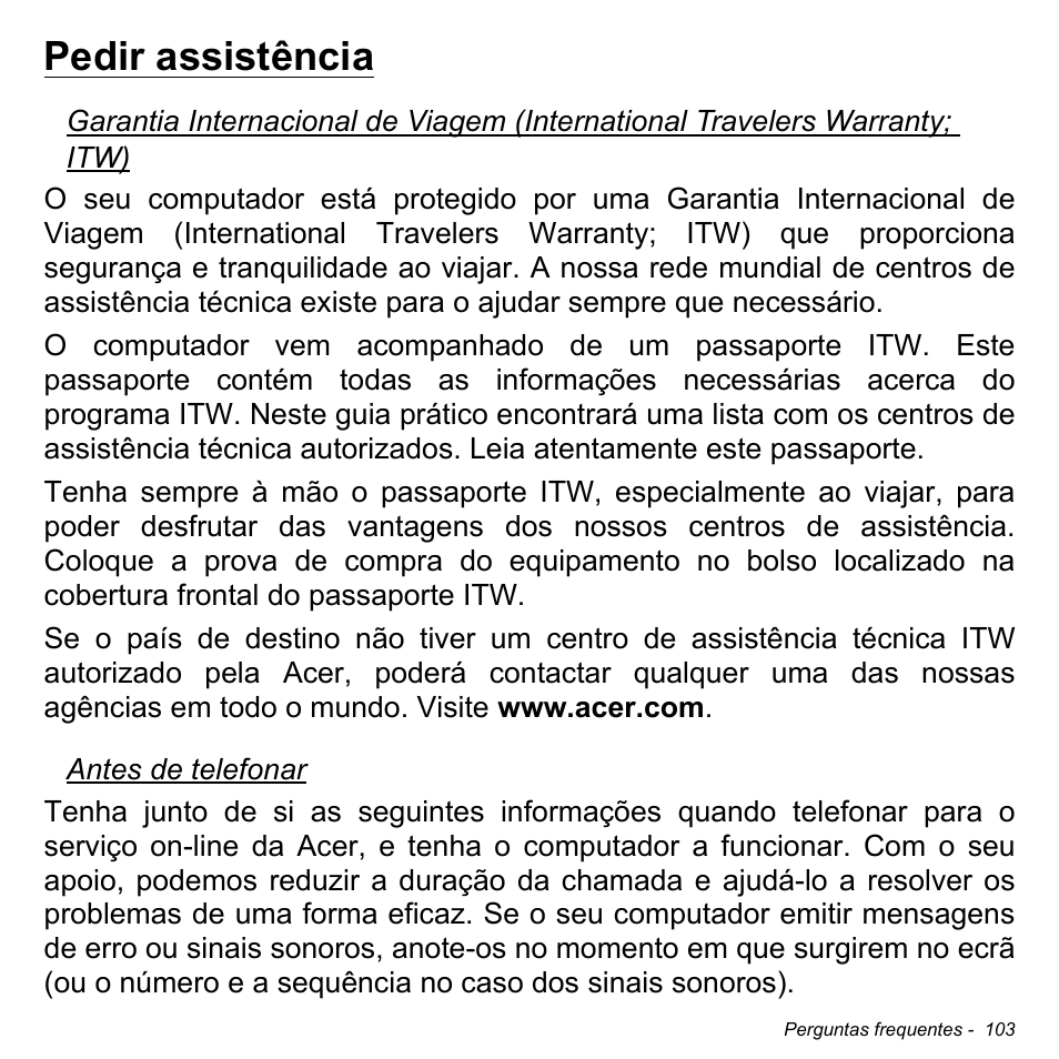 Pedir assistência | Acer Aspire S3-391 User Manual | Page 716 / 3554