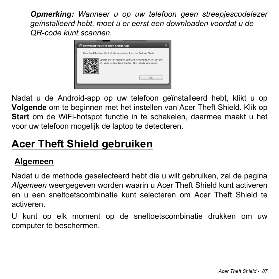 Acer theft shield gebruiken, Algemeen | Acer Aspire S3-391 User Manual | Page 822 / 3554