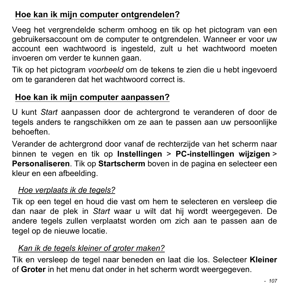 Hoe kan ik mijn computer ontgrendelen, Hoe kan ik mijn computer aanpassen | Acer Aspire S3-391 User Manual | Page 842 / 3554