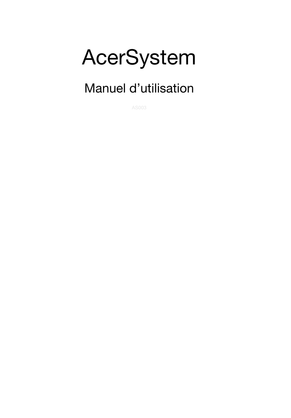 Français (france), Acersystem | Acer RL80 User Manual | Page 31 / 764