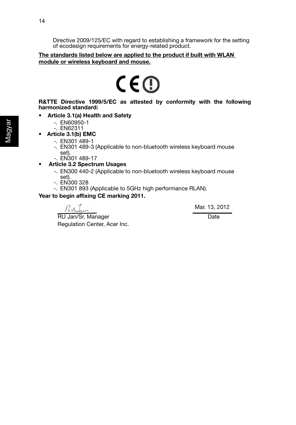 Magyar | Acer RL80 User Manual | Page 460 / 764