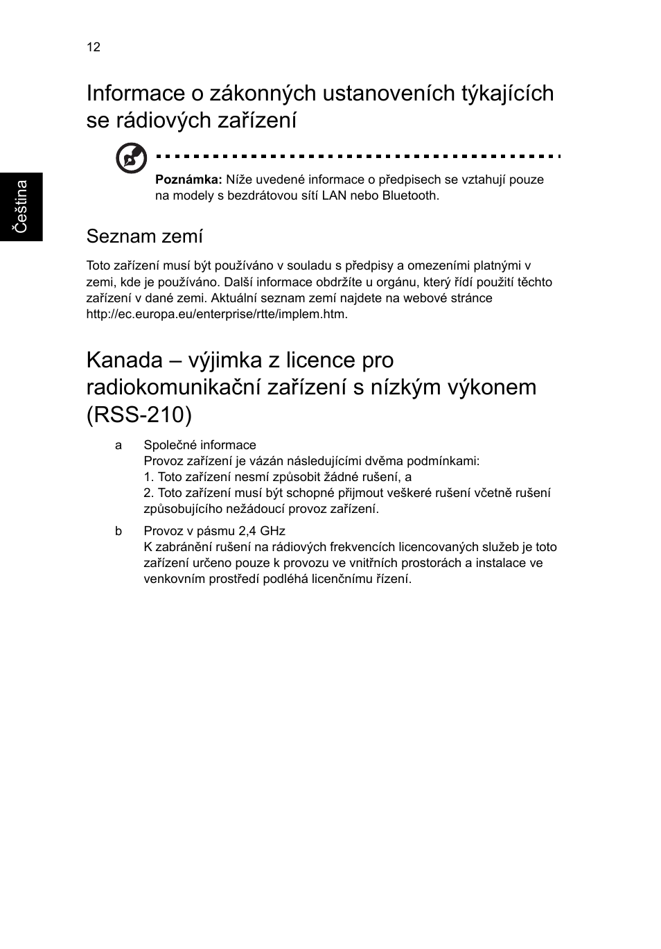 Seznam zemí | Acer RL80 User Manual | Page 484 / 764