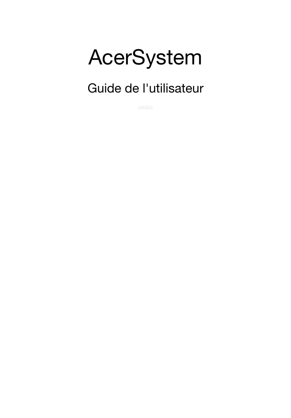 Français (canada), Acersystem, Guide de l'utilisateur | Acer RL80 User Manual | Page 57 / 764