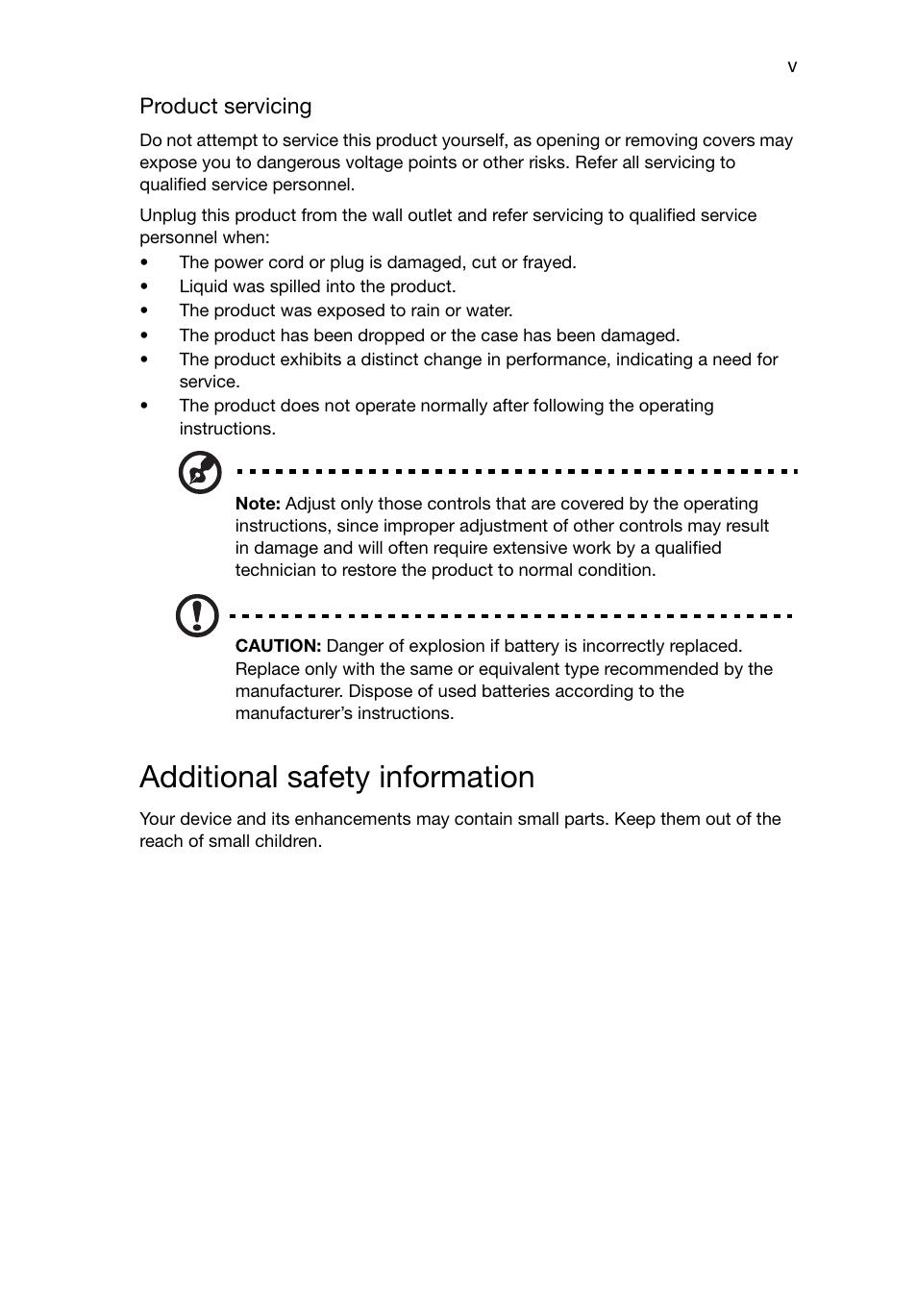 Additional safety information | Acer RL80 User Manual | Page 7 / 764