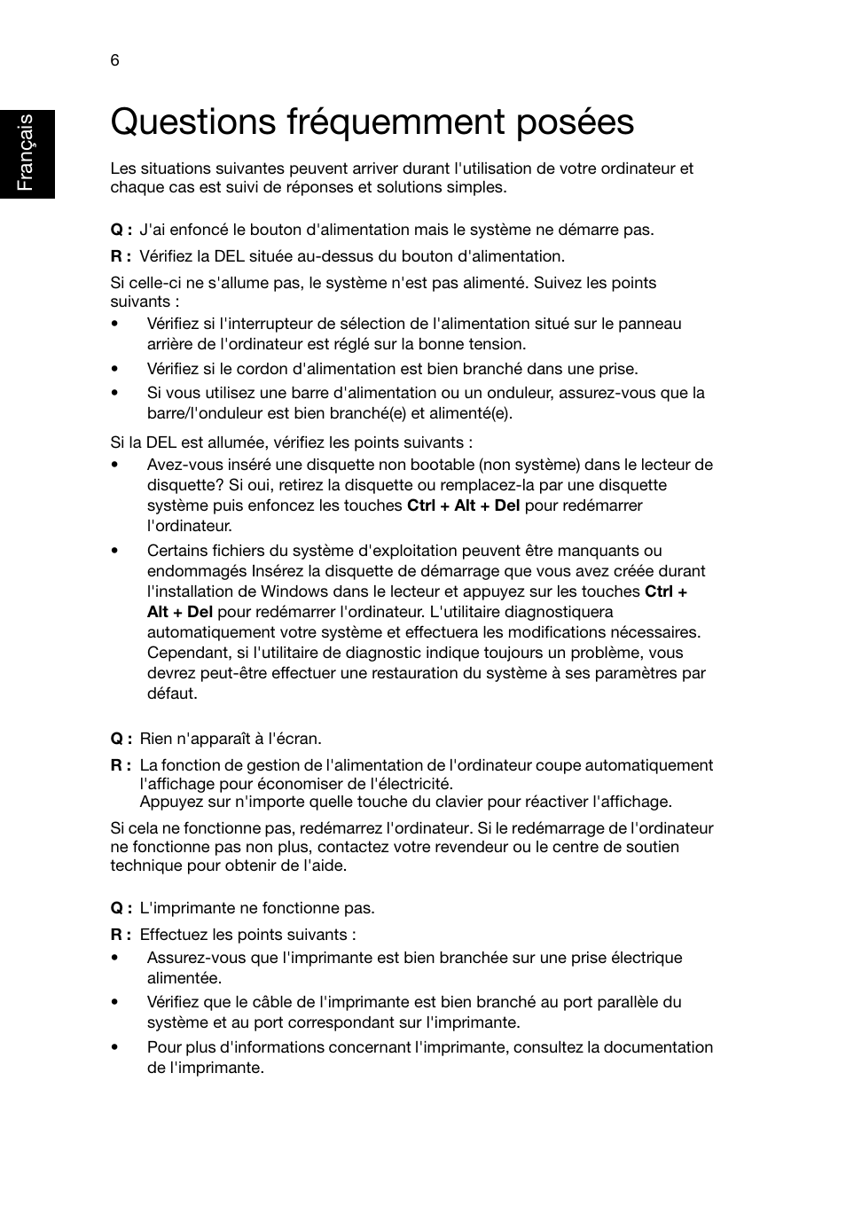 Questions fréquemment posées | Acer RL80 User Manual | Page 72 / 764