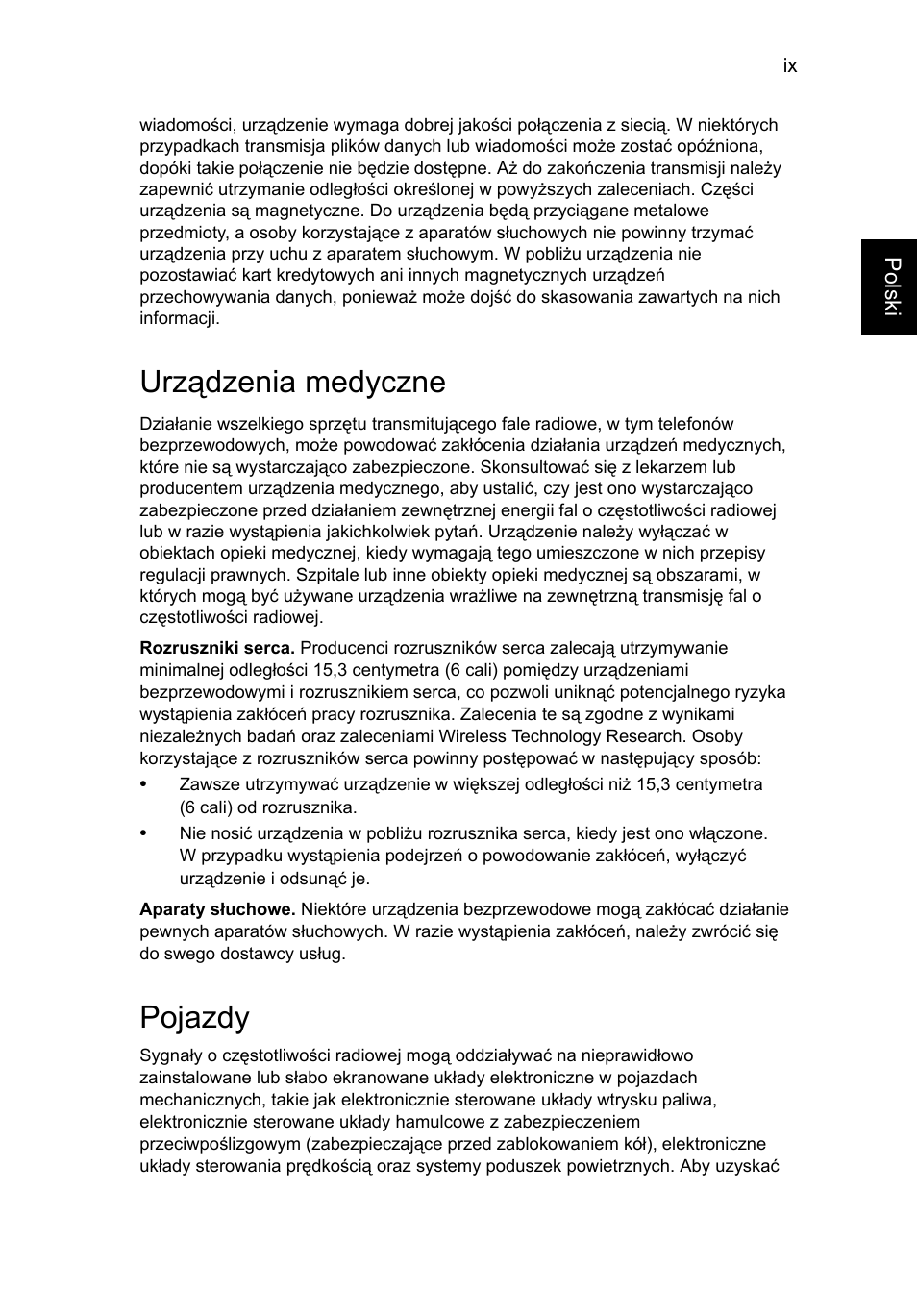 Urządzenia medyczne, Pojazdy | Acer TravelMate P253-MG User Manual | Page 1119 / 2736