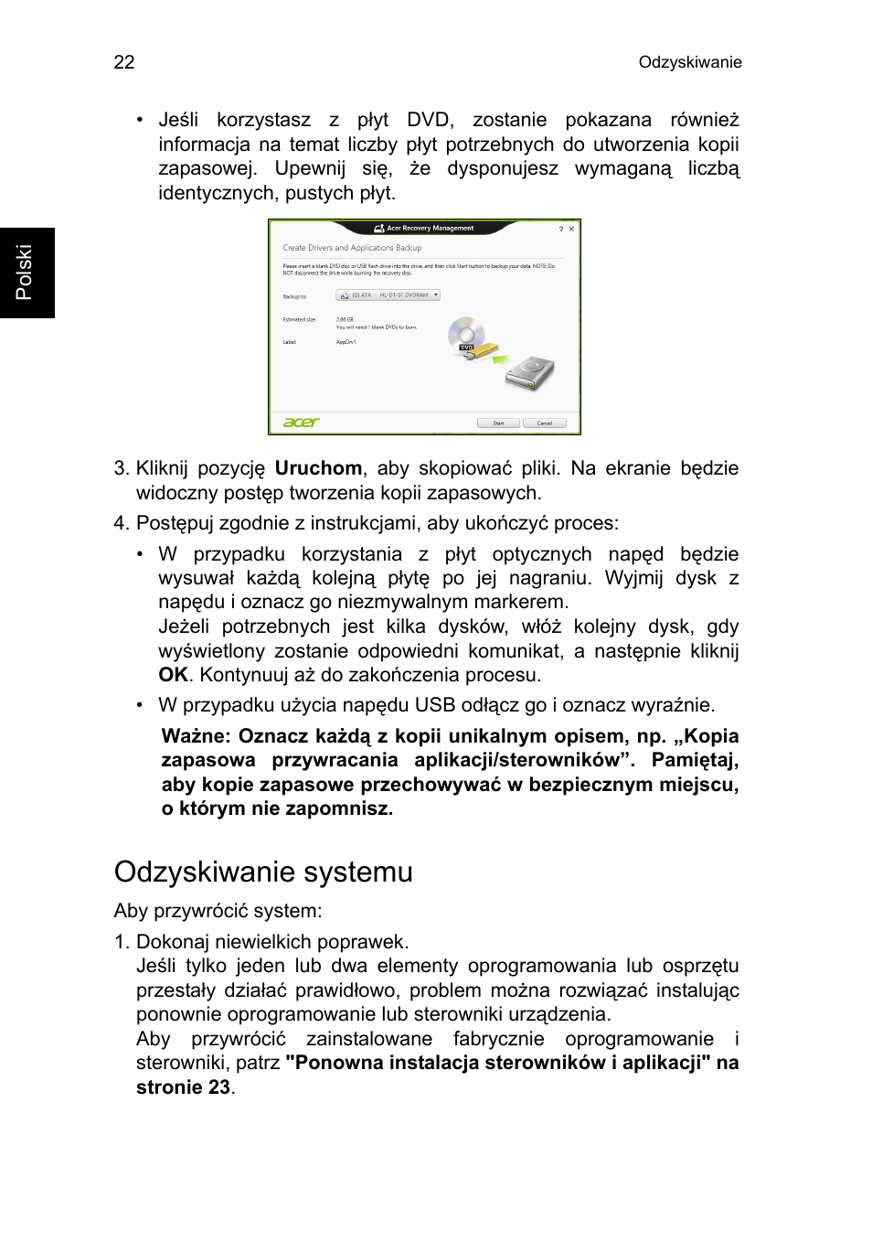 Odzyskiwanie systemu | Acer TravelMate P253-MG User Manual | Page 1152 / 2736