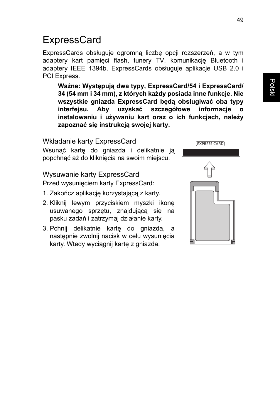 Expresscard, Expresscard 49 | Acer TravelMate P253-MG User Manual | Page 1179 / 2736