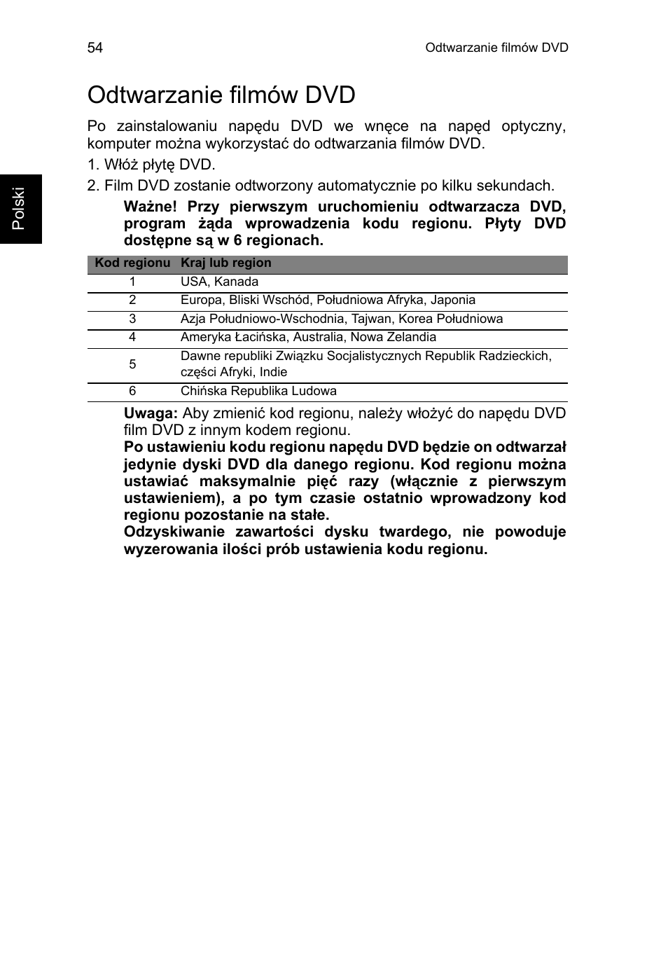 Odtwarzanie filmów dvd | Acer TravelMate P253-MG User Manual | Page 1184 / 2736