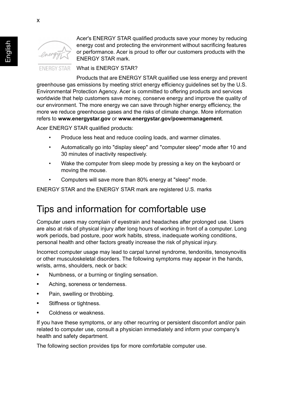 Tips and information for comfortable use | Acer TravelMate P253-MG User Manual | Page 12 / 2736