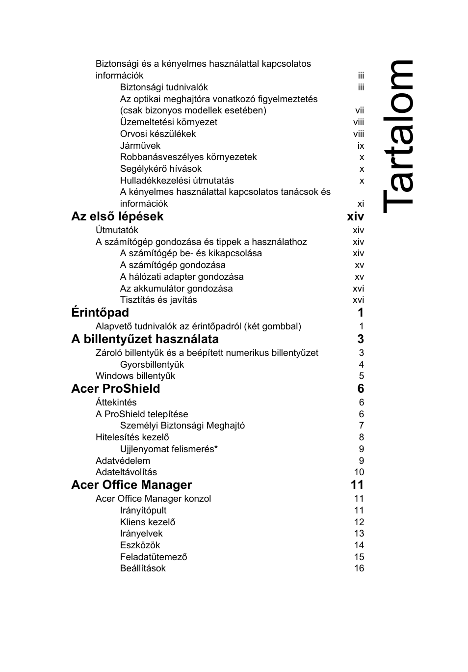 Tartalom, Ta rt al om | Acer TravelMate P253-MG User Manual | Page 1219 / 2736