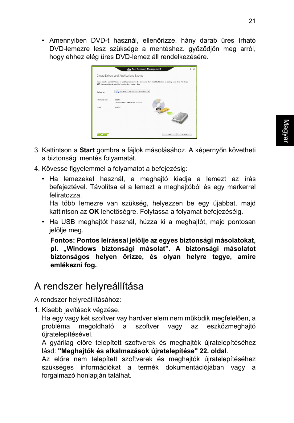 A rendszer helyreállítása | Acer TravelMate P253-MG User Manual | Page 1243 / 2736