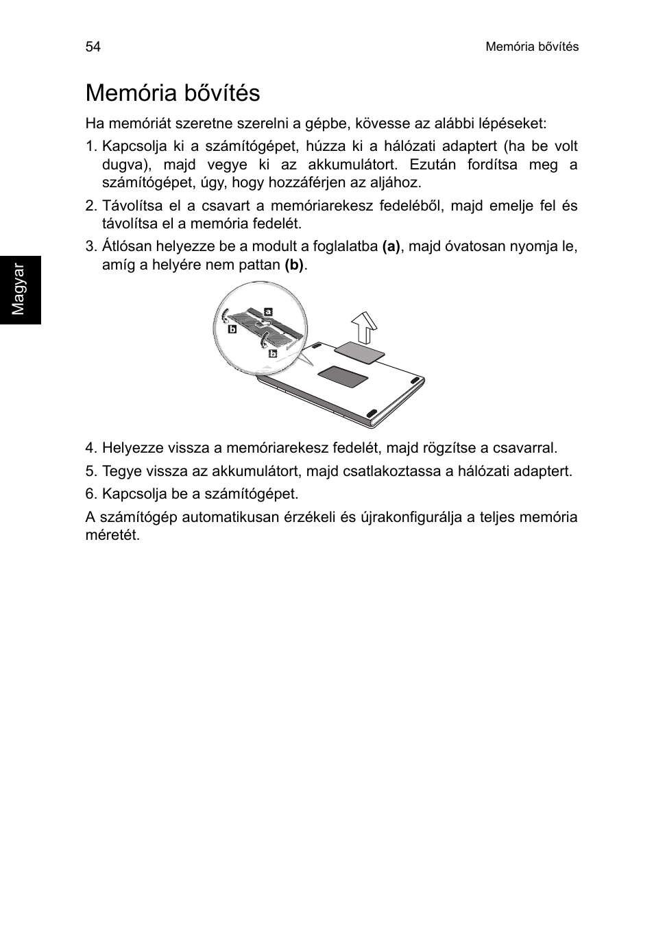 Memória bővítés | Acer TravelMate P253-MG User Manual | Page 1276 / 2736