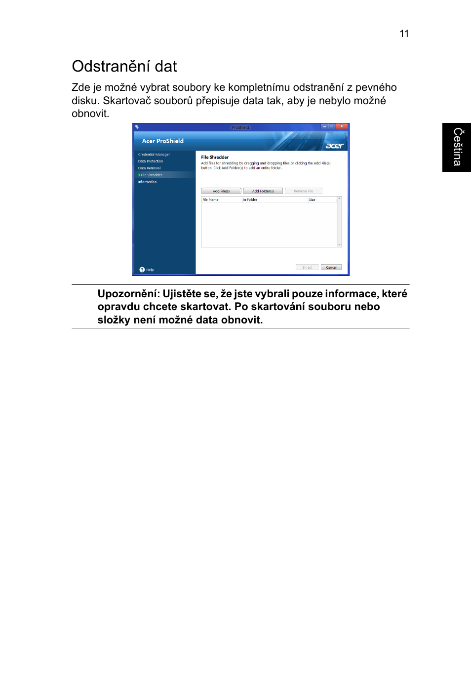 Odstranění dat | Acer TravelMate P253-MG User Manual | Page 1325 / 2736