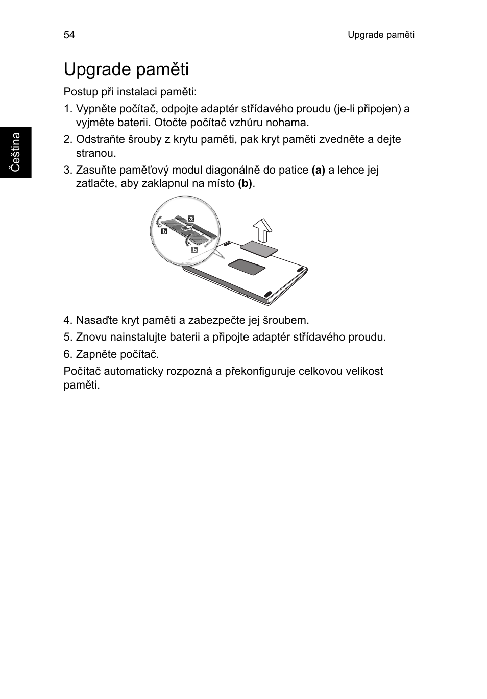 Upgrade paměti | Acer TravelMate P253-MG User Manual | Page 1368 / 2736