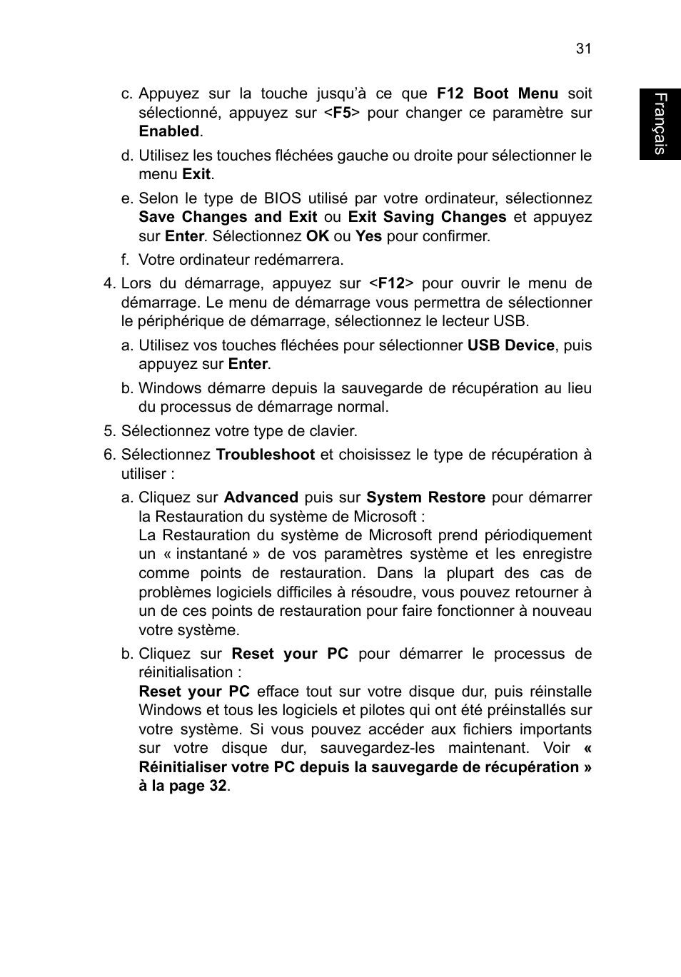 Français | Acer TravelMate P253-MG User Manual | Page 139 / 2736