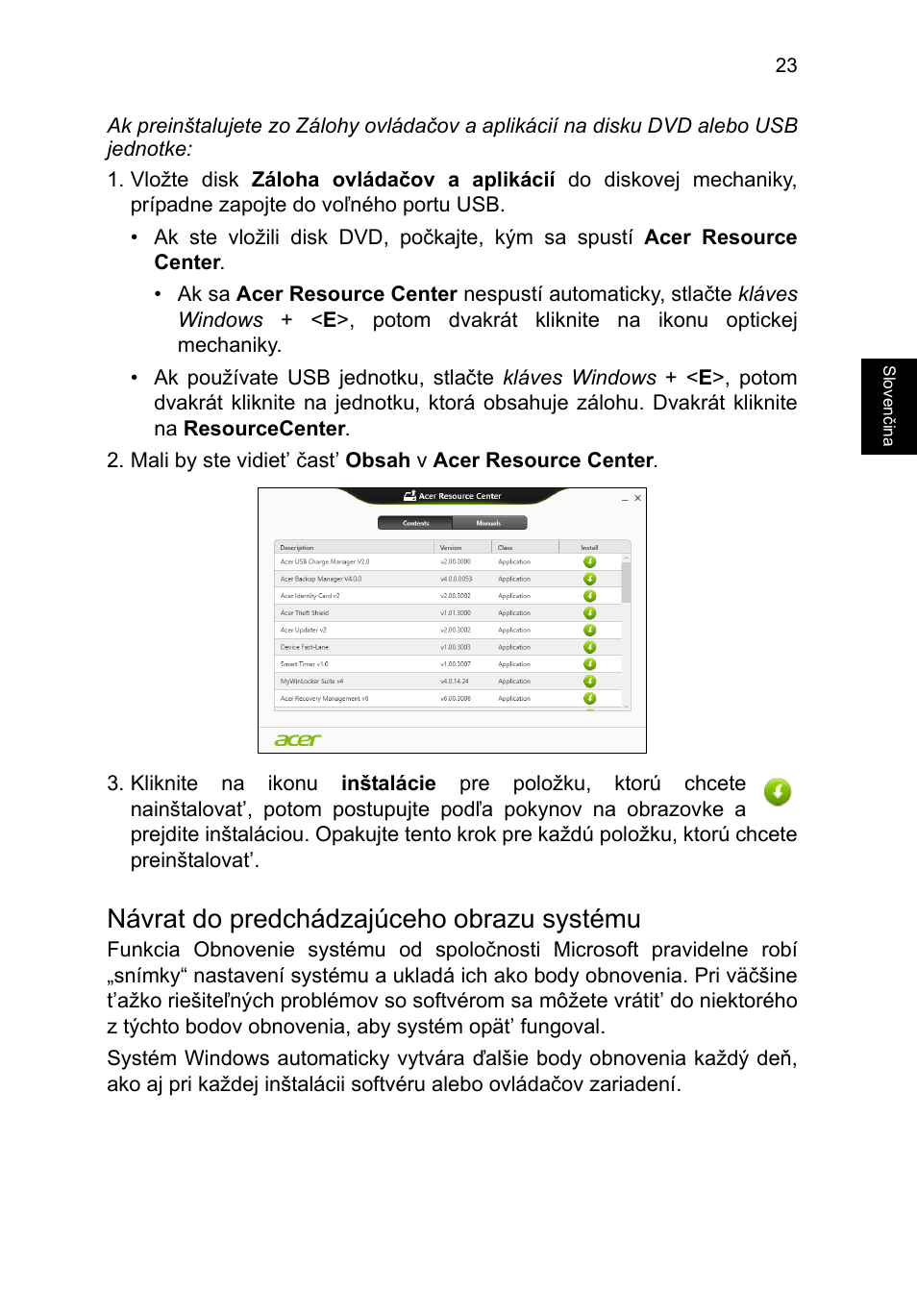 Návrat do predchádzajúceho obrazu systému | Acer TravelMate P253-MG User Manual | Page 1429 / 2736