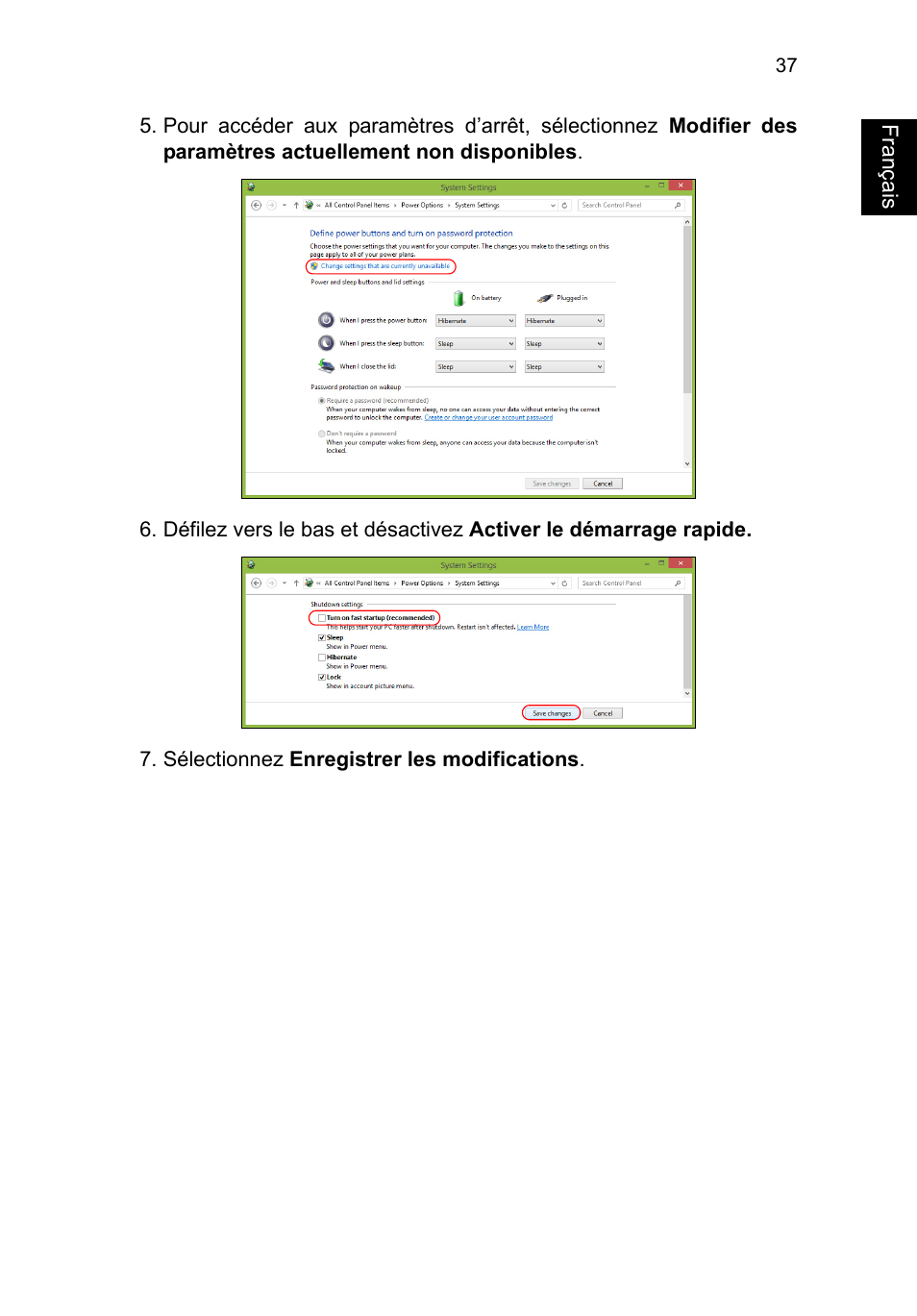 Français | Acer TravelMate P253-MG User Manual | Page 145 / 2736