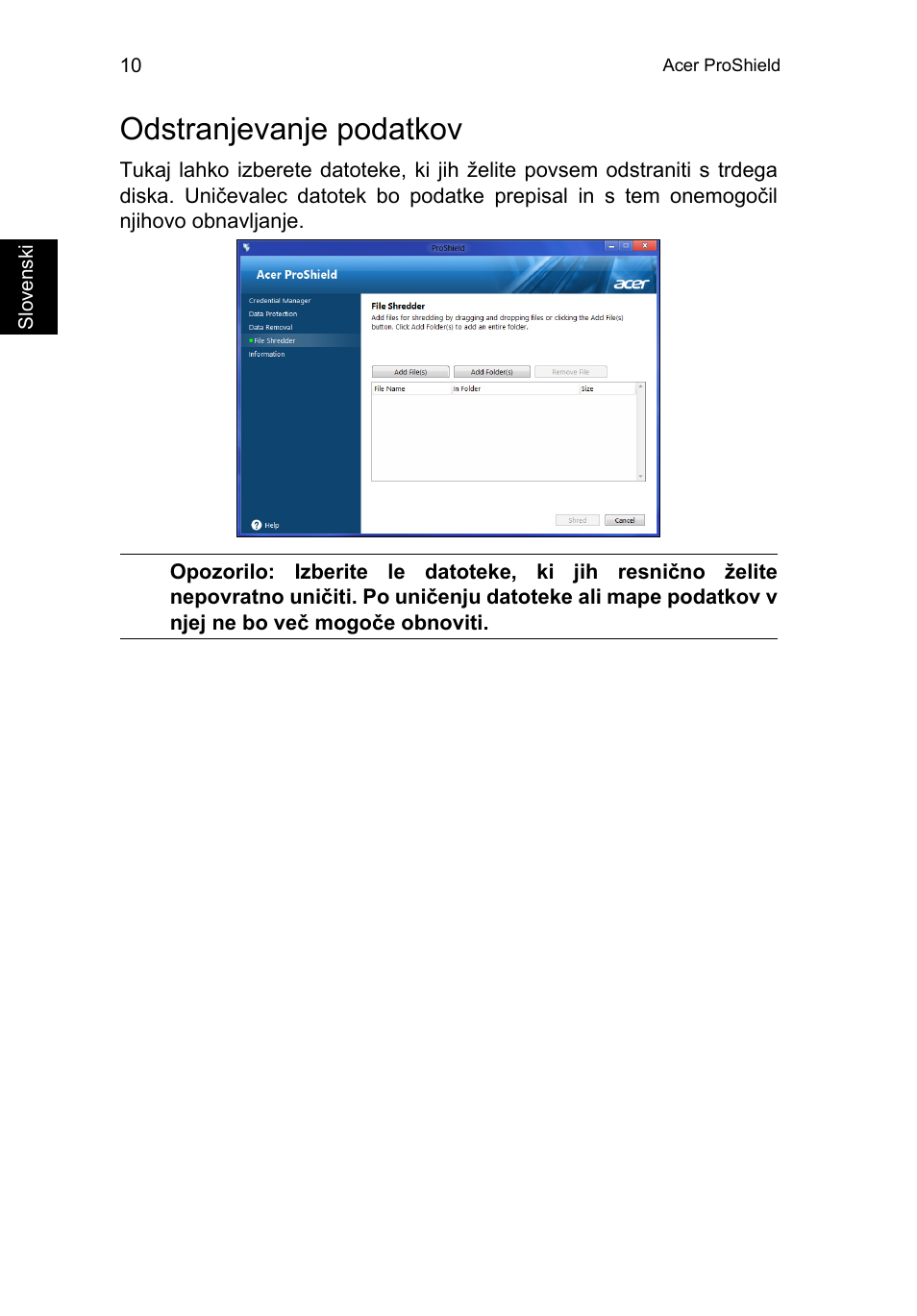 Odstranjevanje podatkov | Acer TravelMate P253-MG User Manual | Page 1506 / 2736